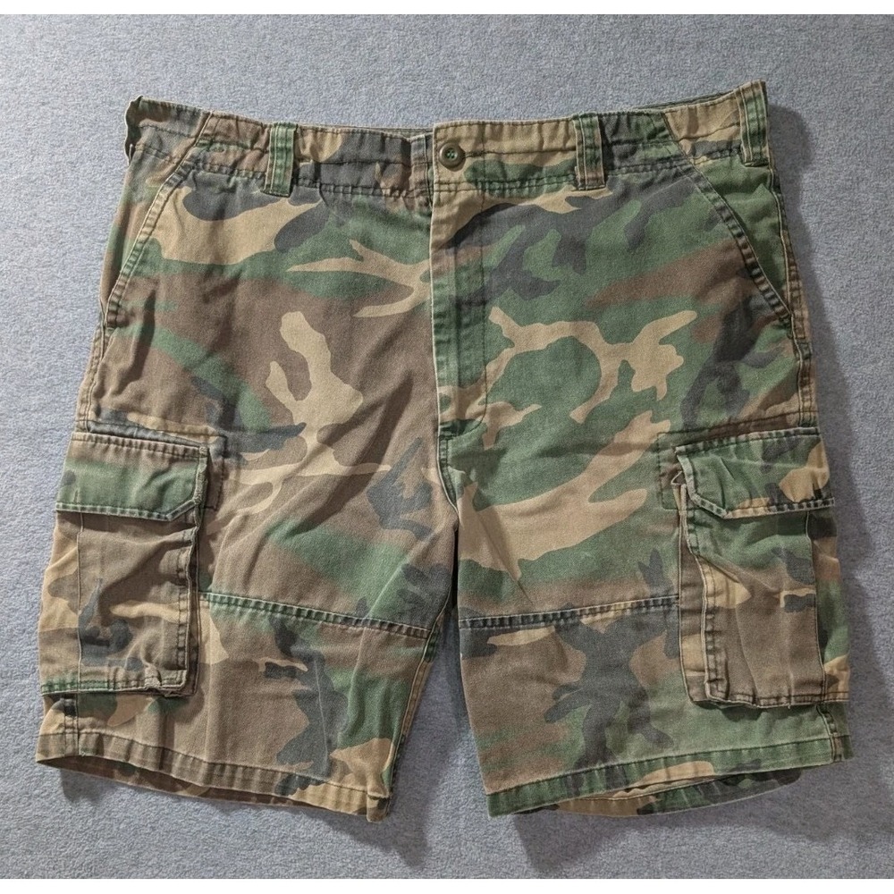 Vintage‎ Military Camo Cargo Shorts Mens 40 Distressed Fade Surplus